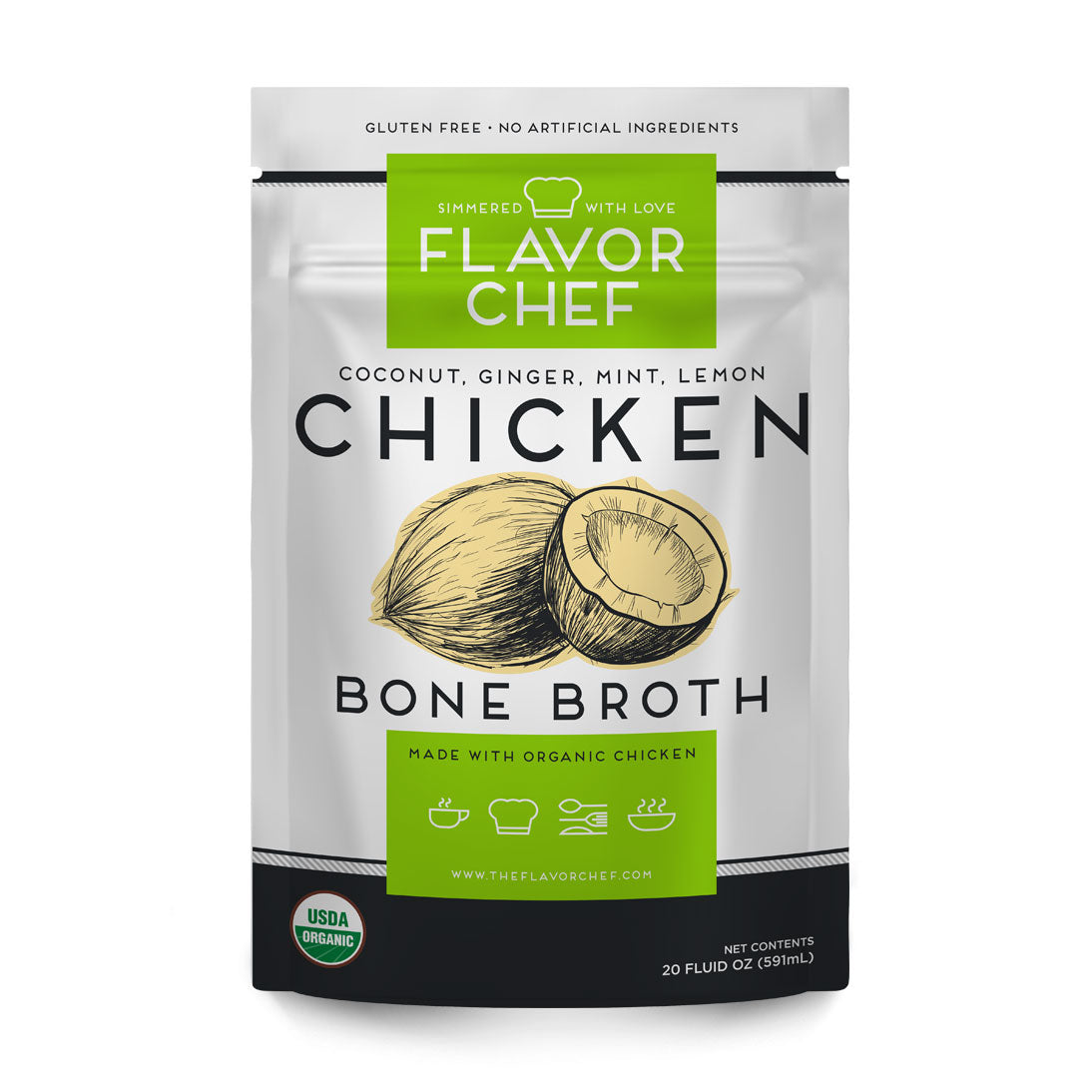 Coconut Ginger Chicken Bone Broth - The Flavor Chef